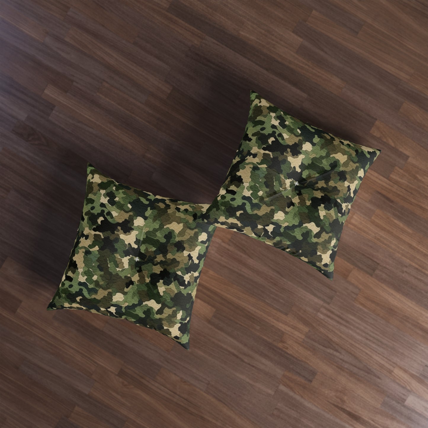 Classic Camo | Camouflage Wrap | Traditional Camo - Tufted Floor Pillow, Square