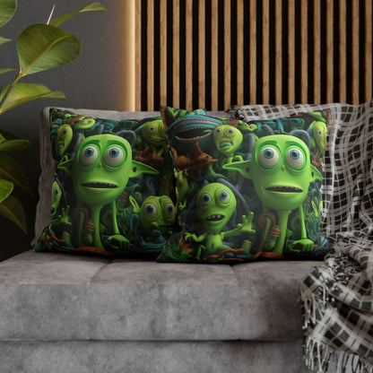 Toy Alien Story Space Character Galactic UFO Anime Cartoon - Spun Polyester Square Pillow Case