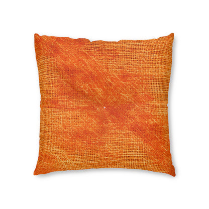 Burnt Orange/Rust: Denim-Inspired Autumn Fall Color Fabric - Tufted Floor Pillow, Square