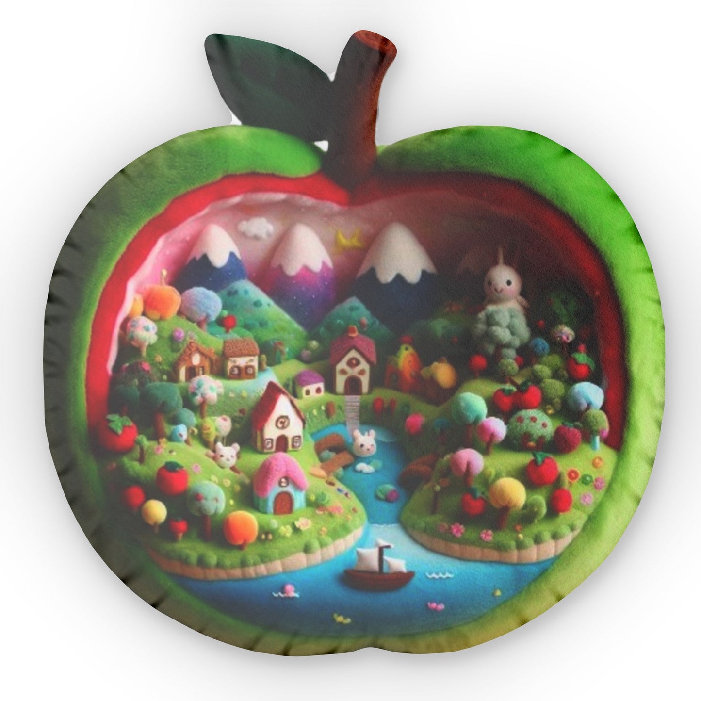 Apple Fantasy Fruit World, Healthy Planet Gift, Plush Shaped Pillow