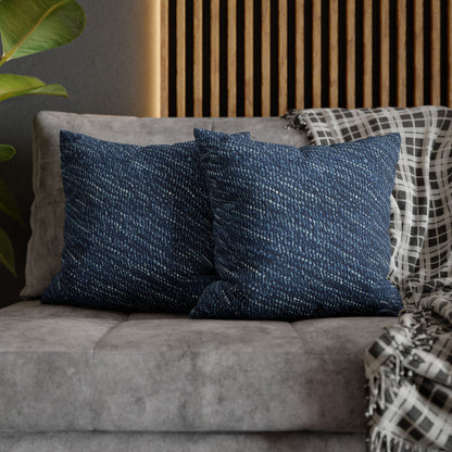 Denim-Inspired Design - Distinct Textured Fabric Pattern - Spun Polyester Square Pillow Case