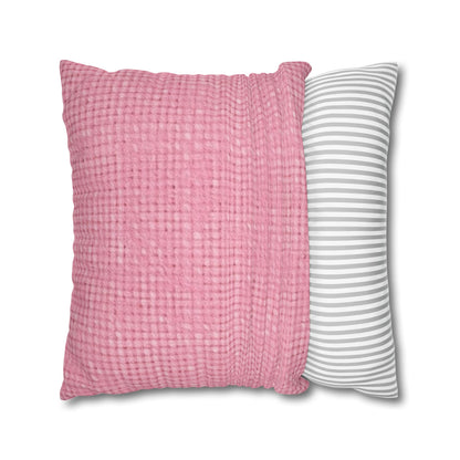 Pastel Rose Pink: Denim-Inspired, Refreshing Fabric Design - Spun Polyester Square Pillow Case