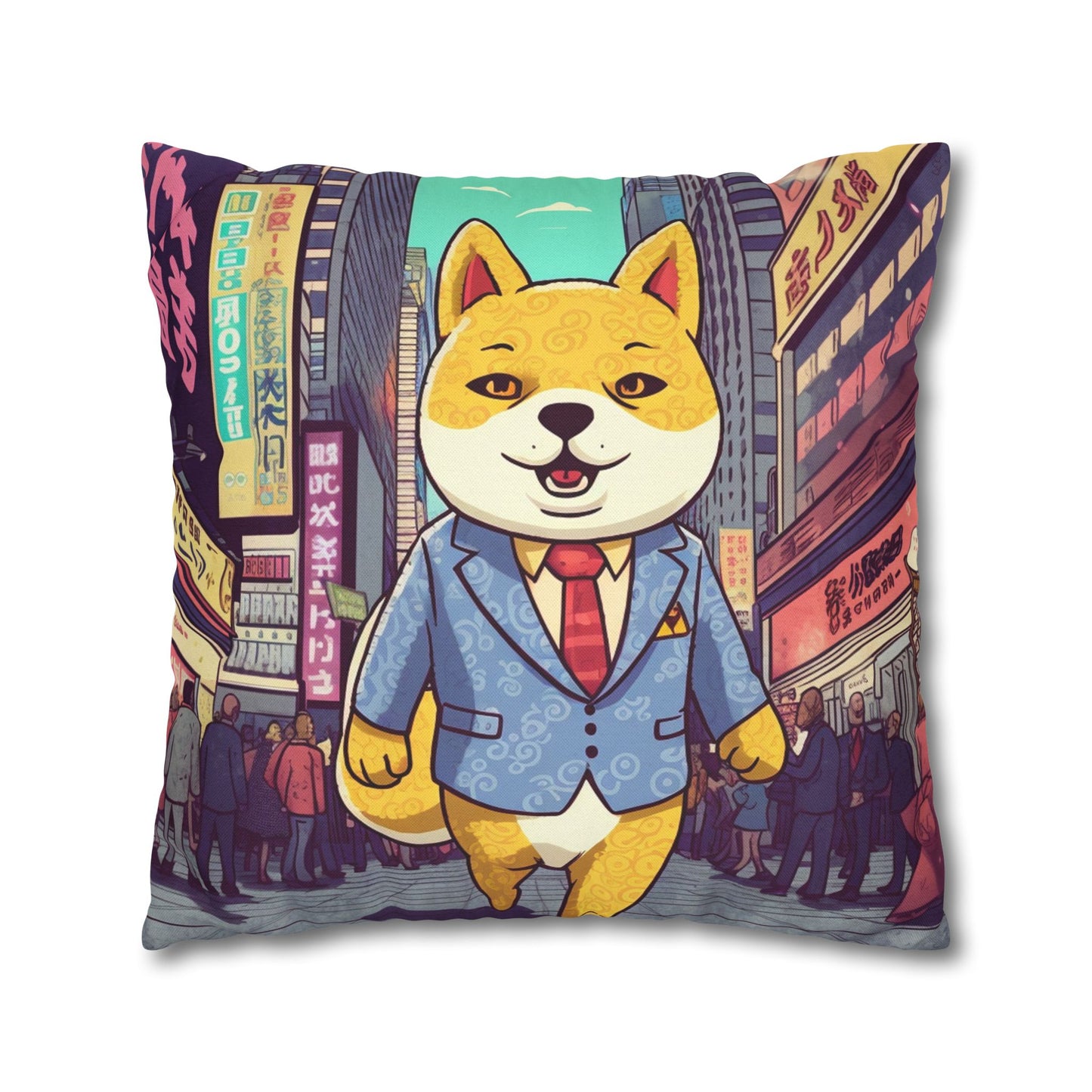 Shiba Inu Business Dog Pillow Case Crypto Fan Favorite, Polyester