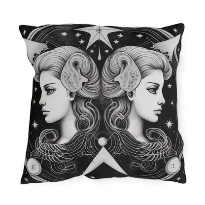 Gemini Zodiac UV-Resistant Outdoor Pillow, Water-Resistant, Spun Polyester