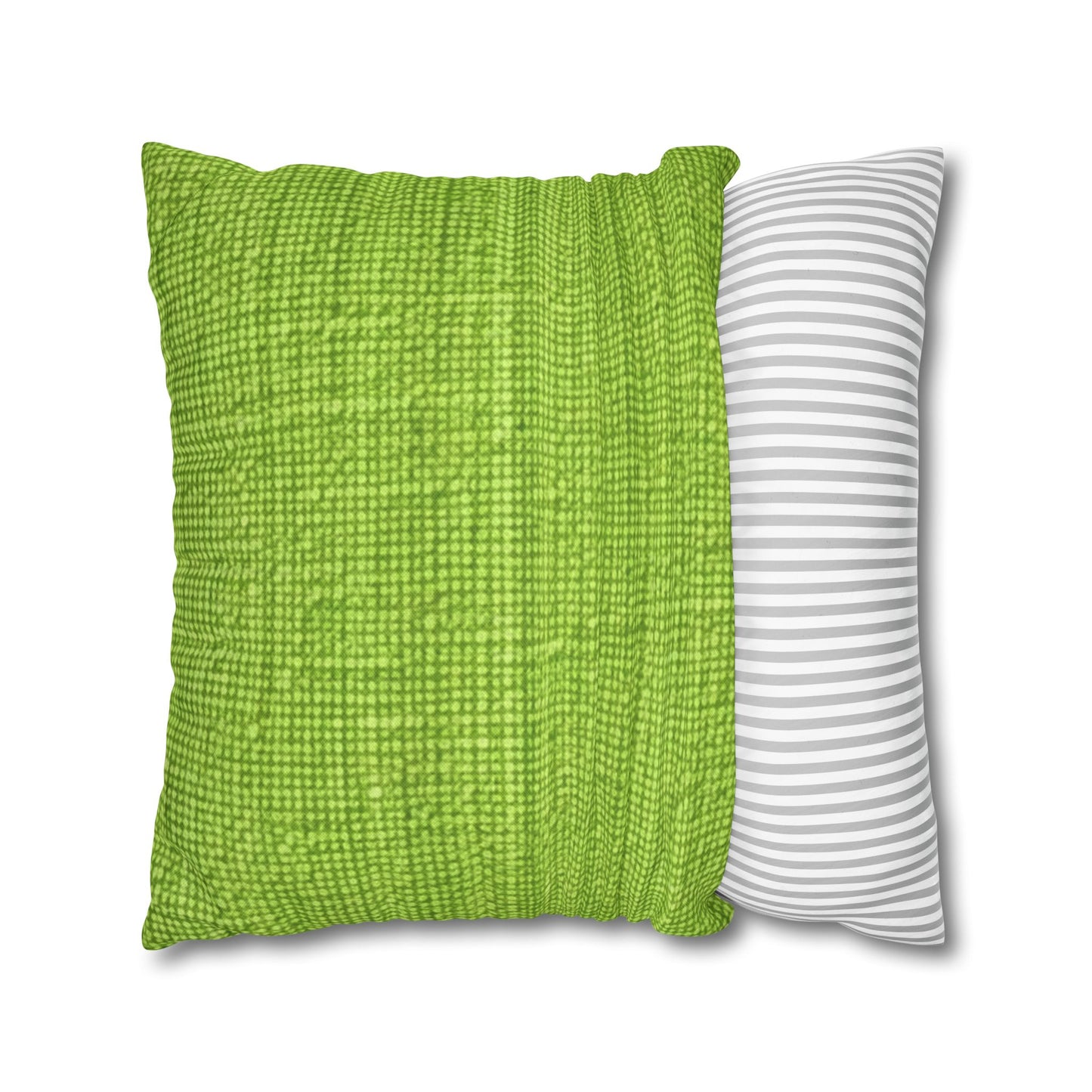 Lush Grass Neon Green: Denim-Inspired, Springtime Fabric Style - Spun Polyester Square Pillow Case