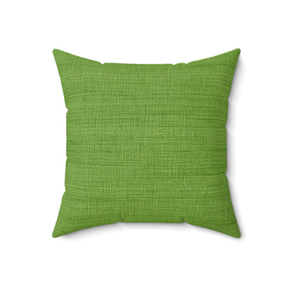 Olive Green Denim-Style: Seamless, Textured Fabric - Spun Polyester Square Pillow