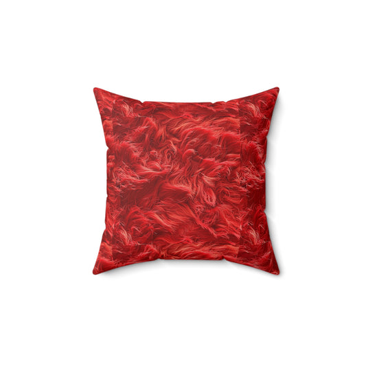 Fuzzy Infinity Pillow Red, Stylish Gift, Spun Polyester Square Pillow