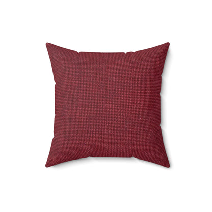 Seamless Texture - Maroon/Burgundy Denim-Inspired Fabric - Spun Polyester Square Pillow