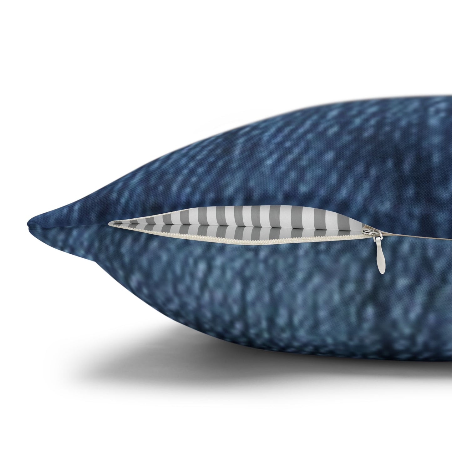 Indigo Splash: Washed Denim Reverie in Deep Blue - Spun Polyester Square Pillow Case