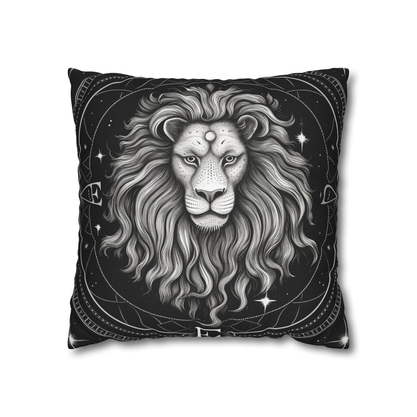 Leo Zodiac Sign Spun Polyester Square Pillow Case, Double Sided Print