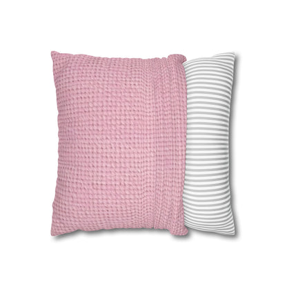 Blushing Garment Dye Pink: Denim-Inspired, Soft-Toned Fabric - Spun Polyester Square Pillow Case