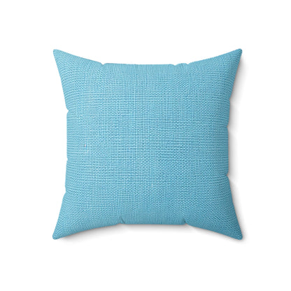 Bright Aqua Teal: Denim-Inspired Refreshing Blue Summer Fabric - Spun Polyester Square Pillow