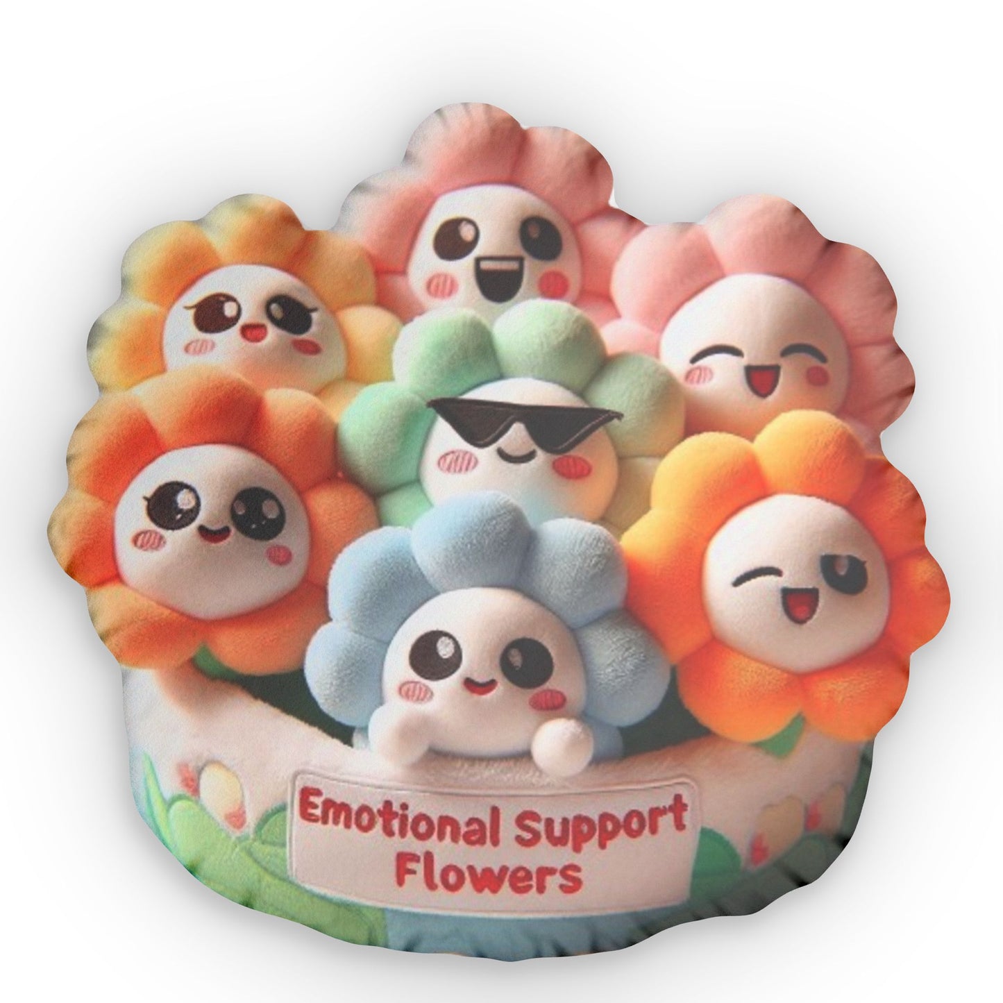 Emotional Support Flowers Plush Shaped Pillow