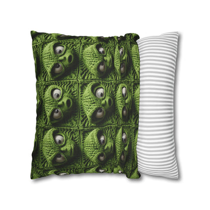 Alien Granny Square Crochet - Galacitc Space Sci fi Fantasy Theme - Spun Polyester Square Pillow Case