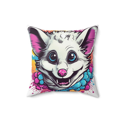 Opossum Animal Creature Anime Character Animation Spun Polyester Square Pillow