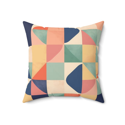 Minimalist Geometric Shapes - Pastel Decor Spun Polyester Square Pillow