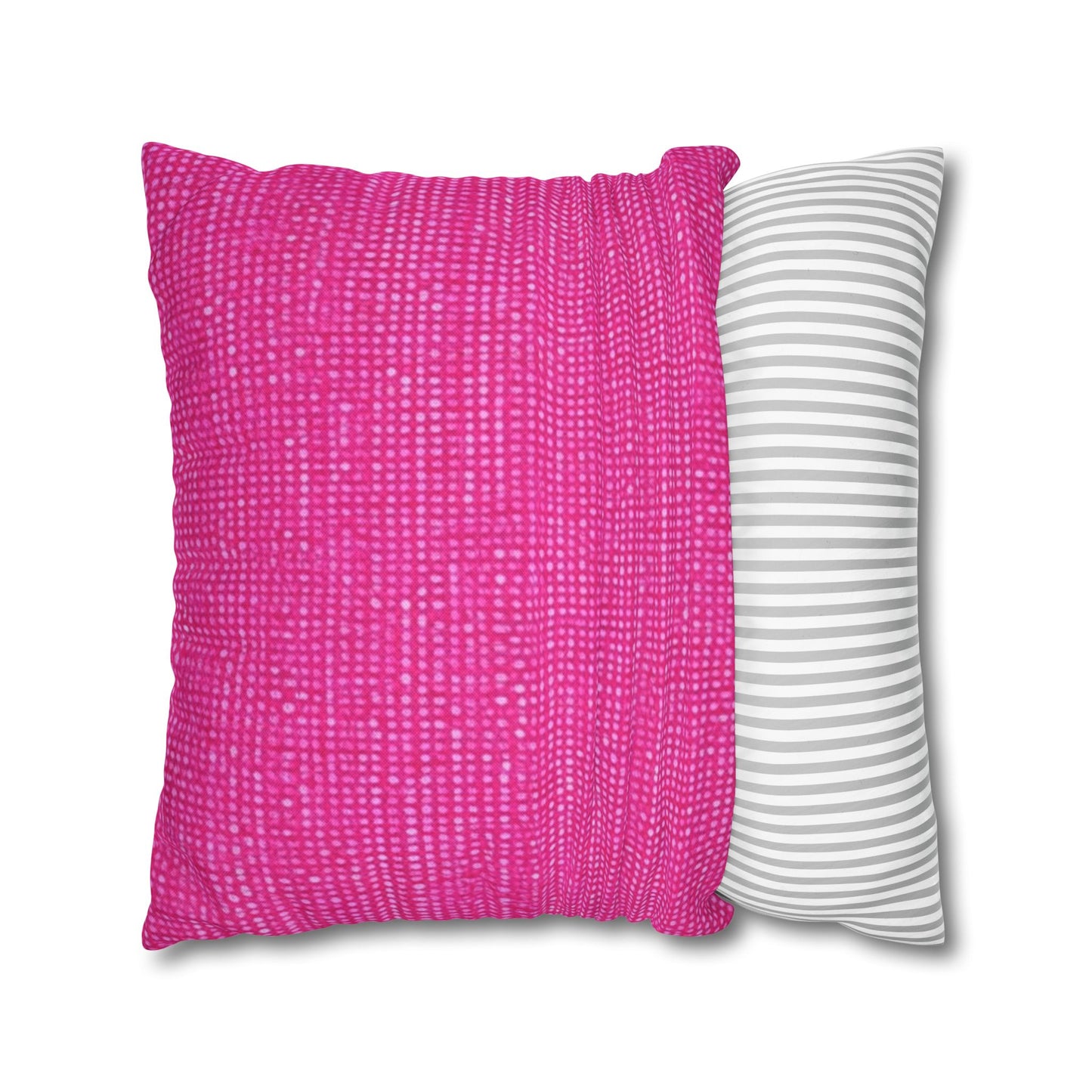 Hot Neon Pink Doll Like: Denim-Inspired, Bold & Bright Fabric - Spun Polyester Square Pillow Case