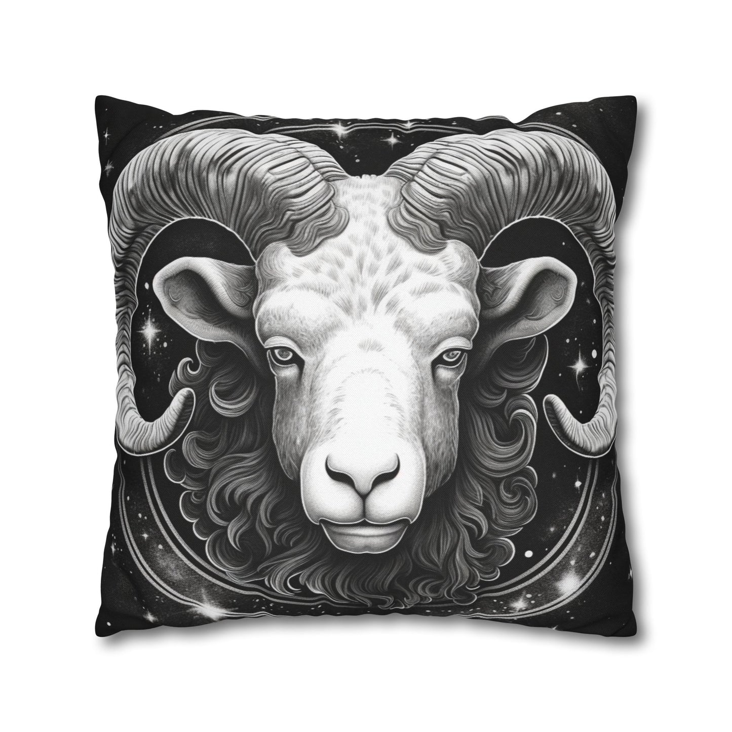 Aries Zodiac Sign Spun Polyester Square Pillow Case, Double Sided Print