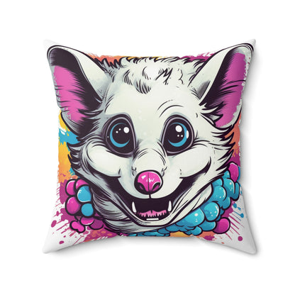 Opossum Animal Creature Anime Character Animation Spun Polyester Square Pillow