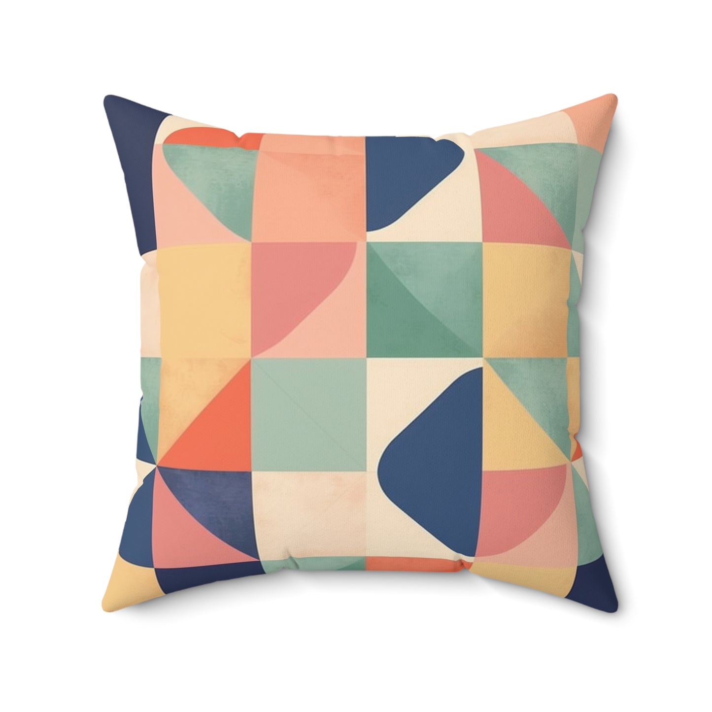 Minimalist Geometric Shapes - Pastel Decor Spun Polyester Square Pillow