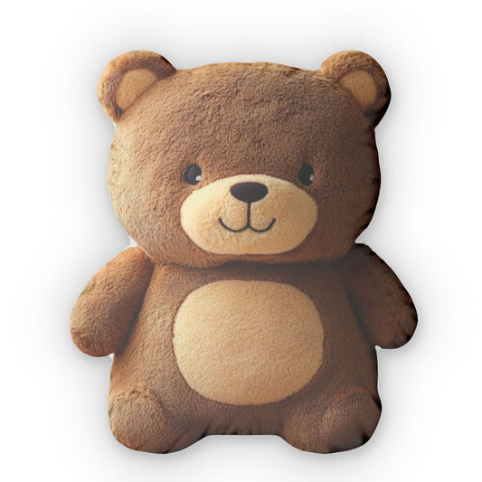 Brown Bear Plush, Stuffed Animal, Shaped Pillow