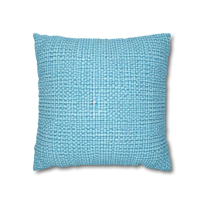 Bright Aqua Teal: Denim-Inspired Refreshing Blue Summer Fabric - Spun Polyester Square Pillow Case