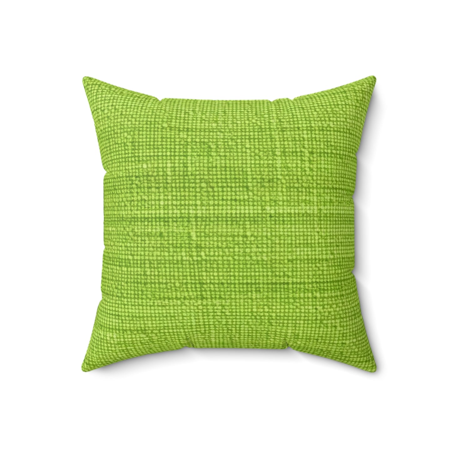 Lush Grass Neon Green: Denim-Inspired, Springtime Fabric Style - Spun Polyester Square Pillow