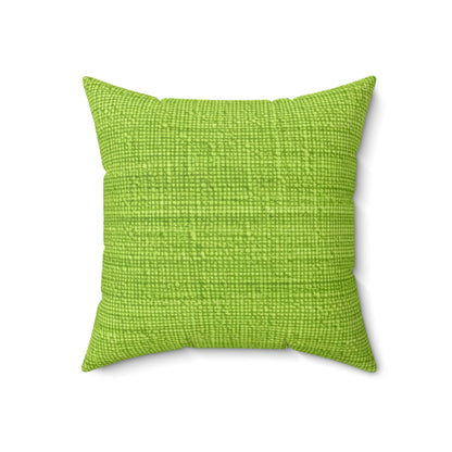 Lush Grass Neon Green: Denim-Inspired, Springtime Fabric Style - Spun Polyester Square Pillow