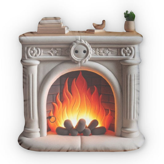 Roman Classic Fireplace, Plush Shaped Pillow