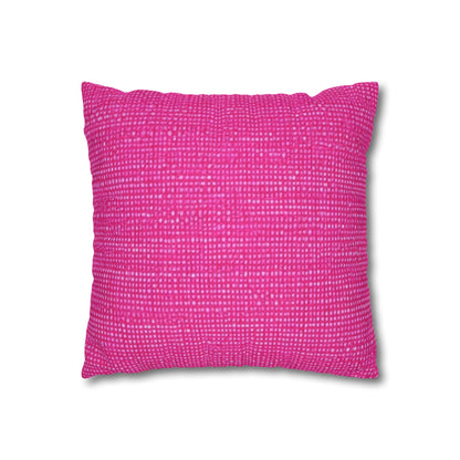 Hot Neon Pink Doll Like: Denim-Inspired, Bold & Bright Fabric - Spun Polyester Square Pillow Case