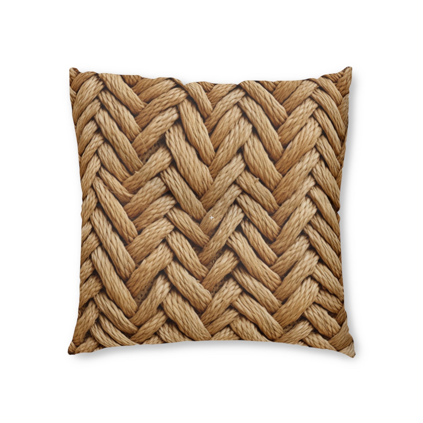 Jute Herringbone Chunky - Tufted Floor Pillow, Square