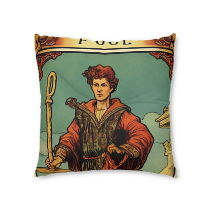 Mystical Tarot - Artistic Depiction of The Fool Card - Tufted Floor Pillow, Square