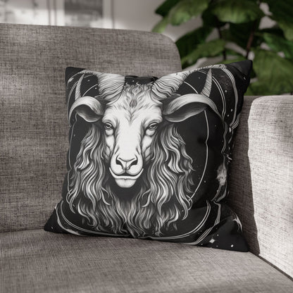 Capricorn Zodiac Sign Polyester Square Pillow Case, Double Sided