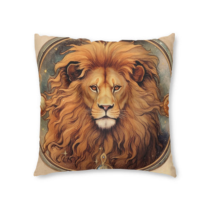 Astrological Leo Sign Vibrant Celestial Cosmic Zodiac - Tufted Floor Pillow, Square