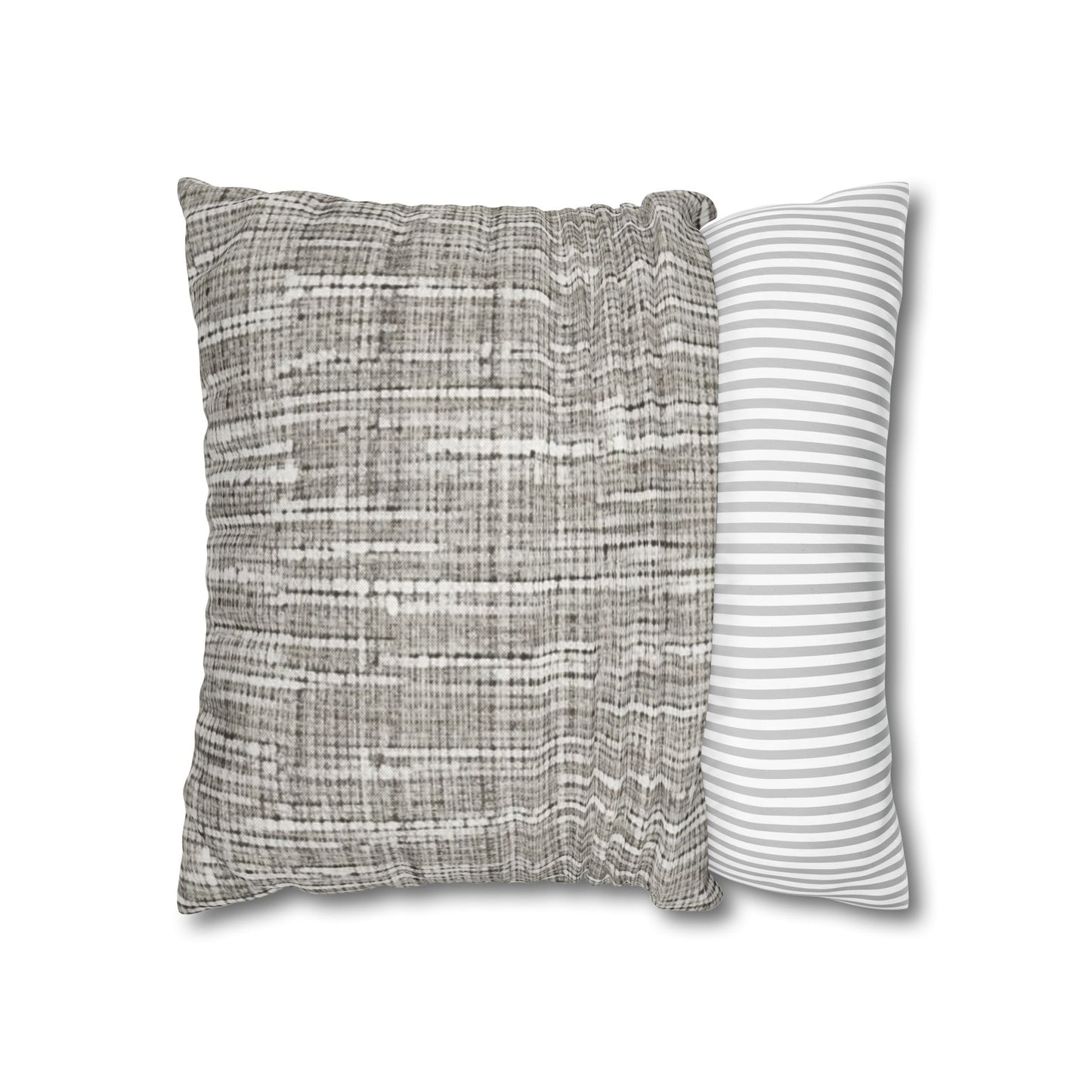 Silver Grey: Denim-Inspired, Contemporary Fabric Design - Spun Polyester Square Pillow Case