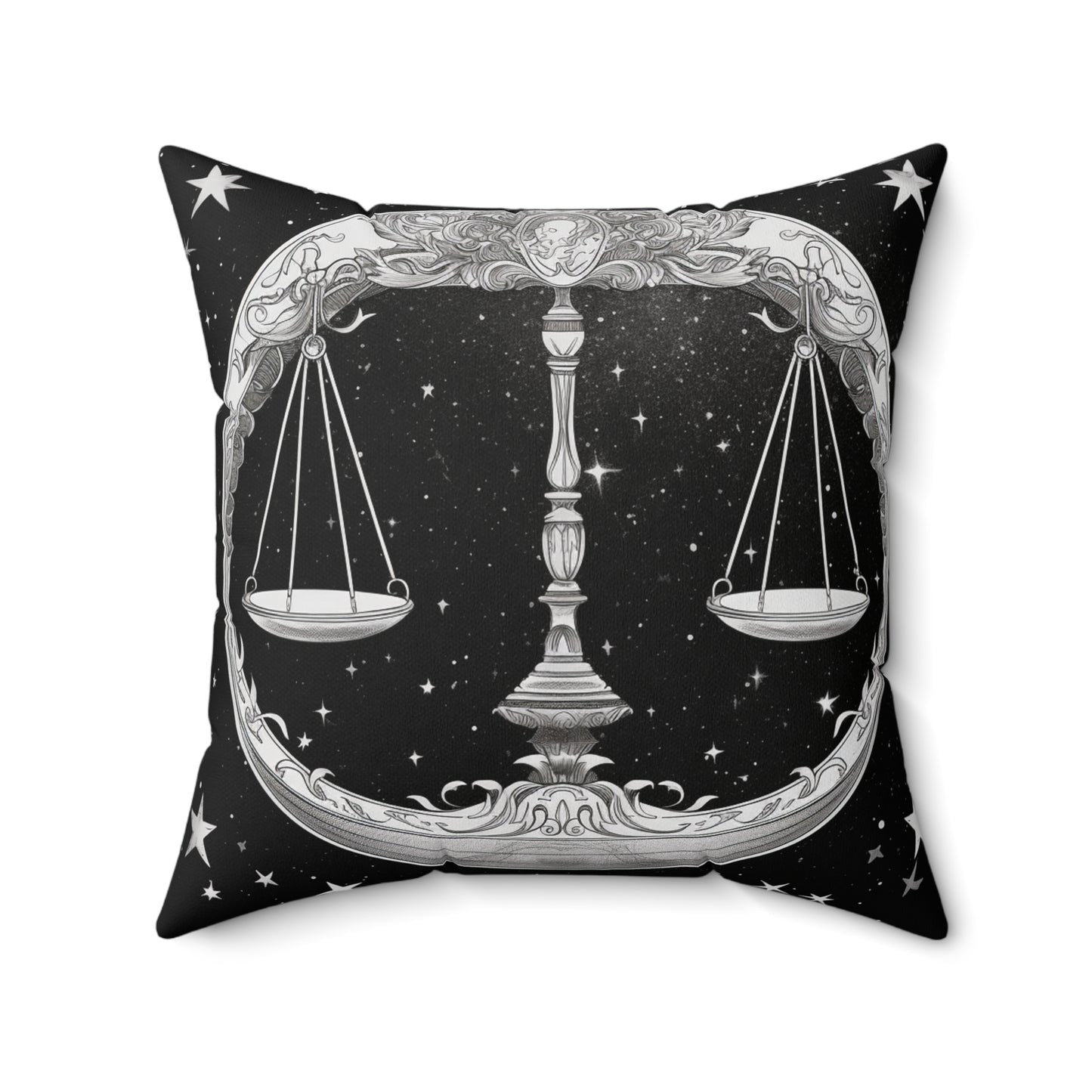 Libra Zodiac, Scales Symbol Design, Air Element, Spun Polyester Square Pillow