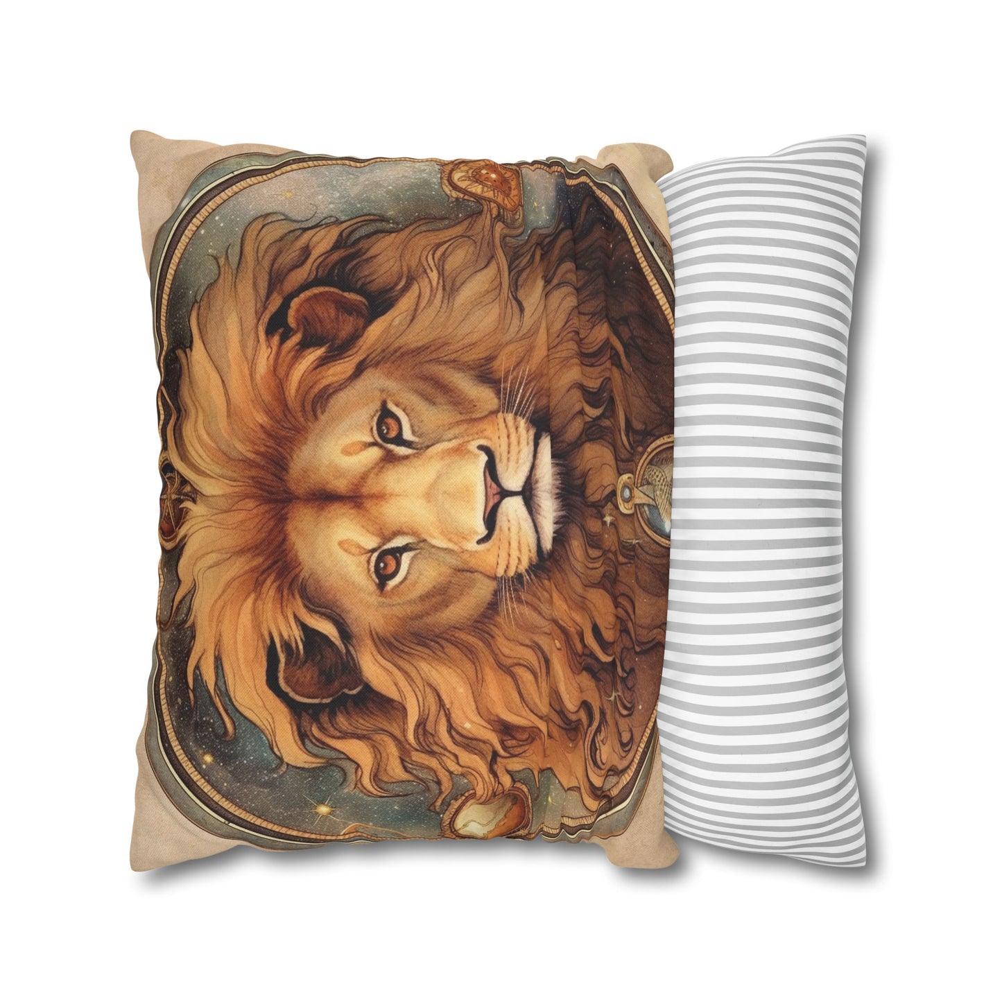 Astrological Leo Sign Vibrant Celestial Cosmic Zodiac - Spun Polyester Square Pillow Case