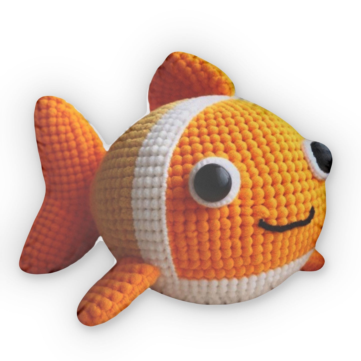 Big Crochet Goldfish Plush Shaped Pillow