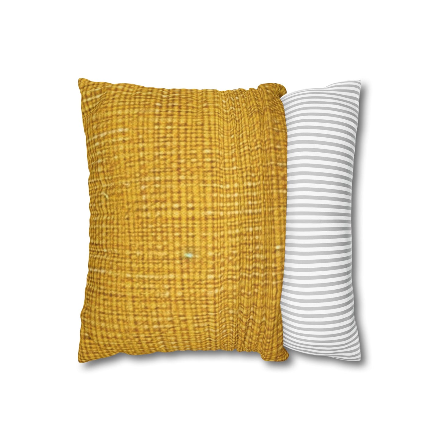 Radiant Sunny Yellow: Denim-Inspired Summer Fabric - Spun Polyester Square Pillow Case