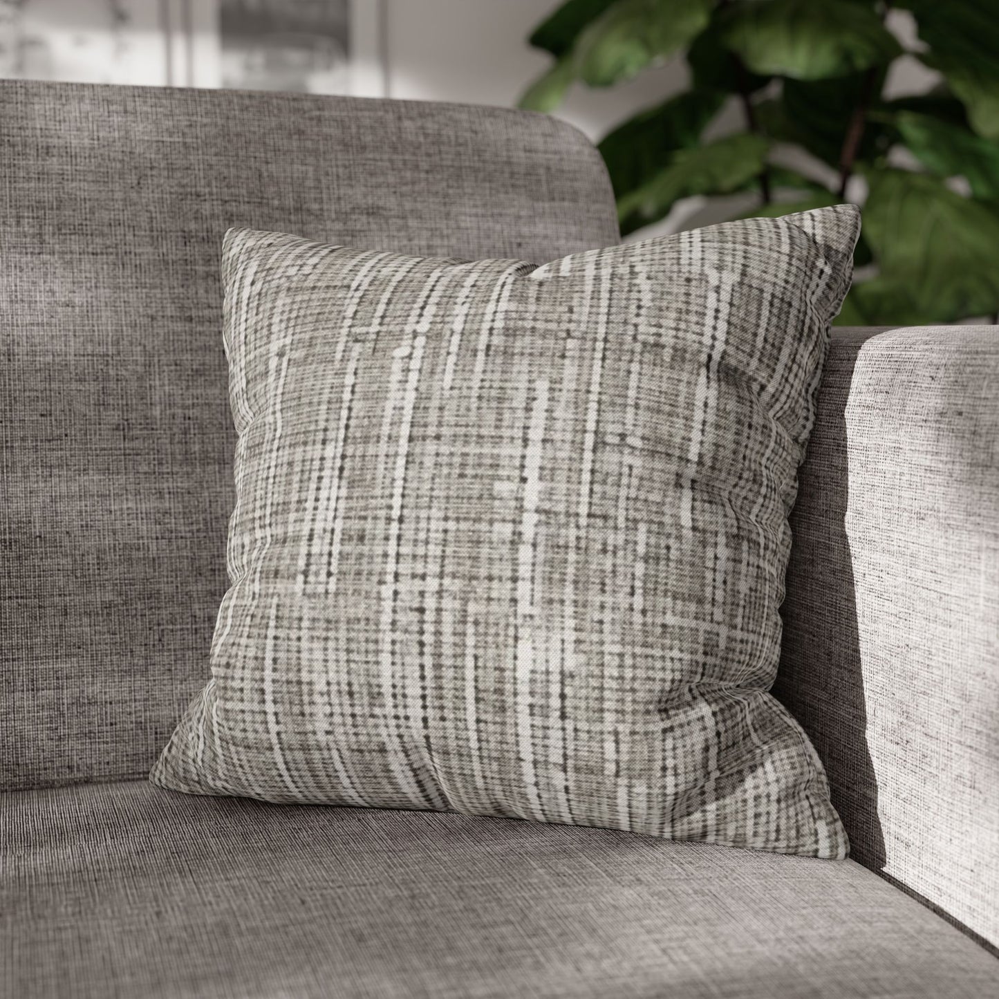 Silver Grey: Denim-Inspired, Contemporary Fabric Design - Spun Polyester Square Pillow Case