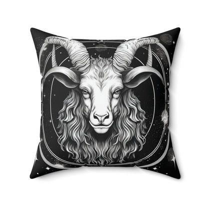 Capricorn Zodiac, Sea-Goat Design, Earth Element, Spun Polyester Square Pillow