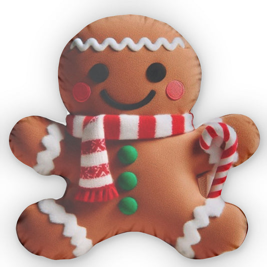 Christmas Gingerbread Cookie, Plush Shaped Pillow