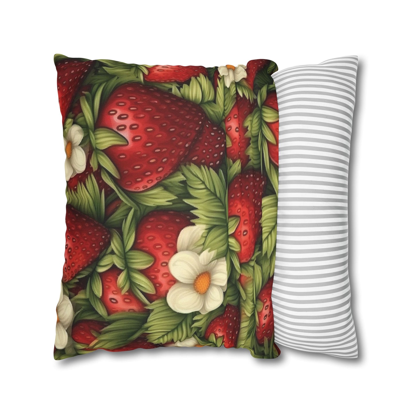 Strawberry Euphoria: The Ultimate Guide to Celebrating Life's Sweetest BerrySpun Polyester Square Pillow Case