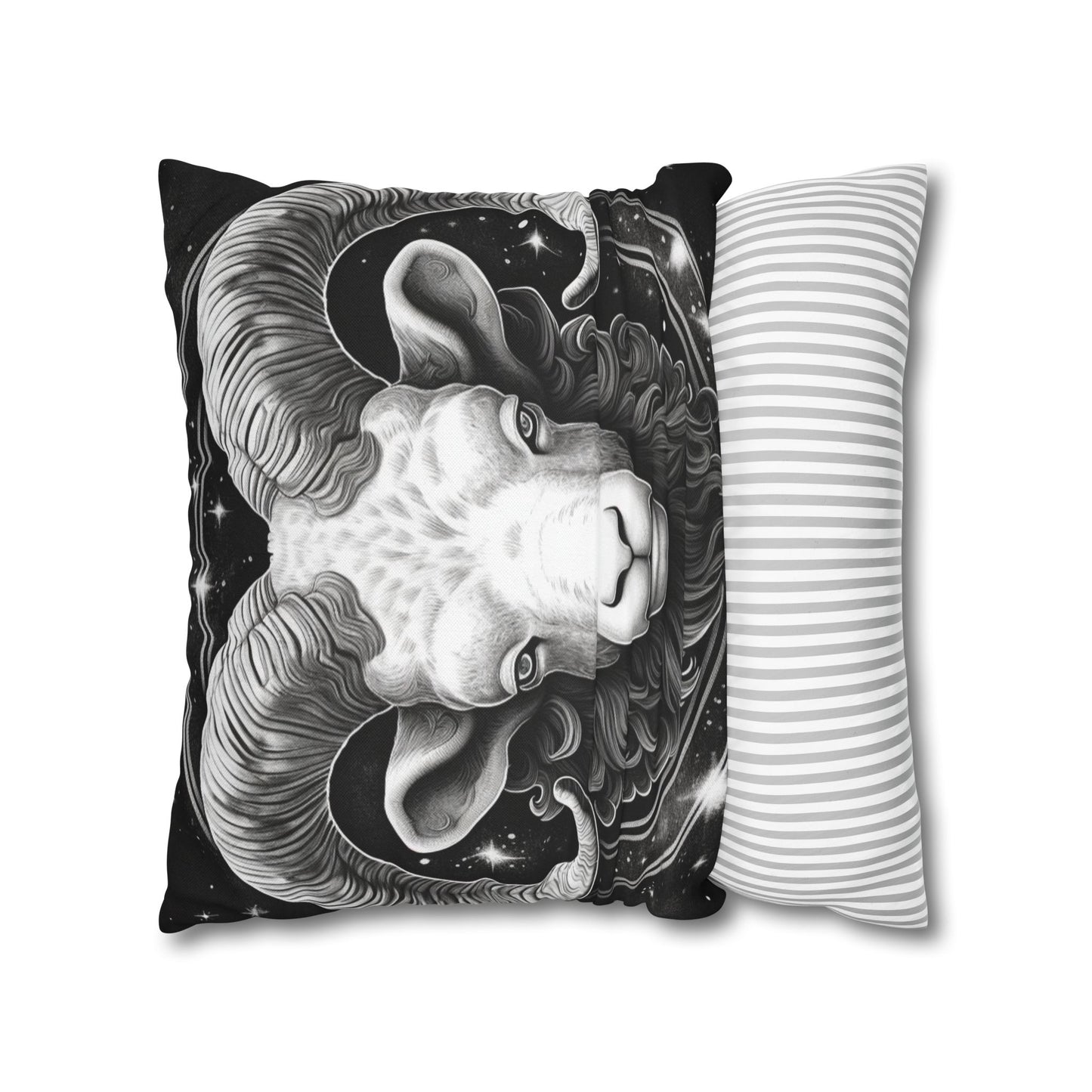 Aries Zodiac Sign Spun Polyester Square Pillow Case, Double Sided Print