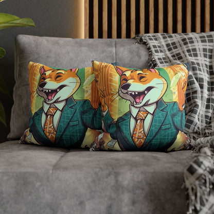 Synthwave Shiba Inu NYSE Collector's Gear: Spun Polyester Square Pillow Case