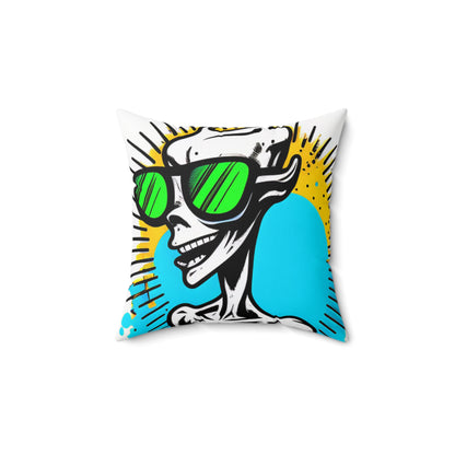 Space Character Alien Sun Pop Culture Spun Polyester Square Pillow