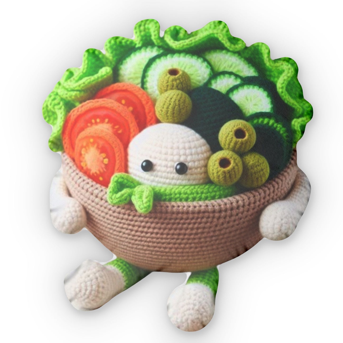 Crochet Salad Kawaii, Vegetable Gift, Plush Shaped Pillow