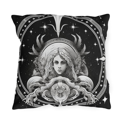 Virgo Zodiac UV-Resistant Outdoor Pillow, Water-Resistant, Spun Polyester