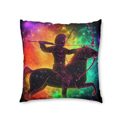 Colorful Sagittarius Zodiac Sign - Star Universe Theme - Floor Pillow, Square