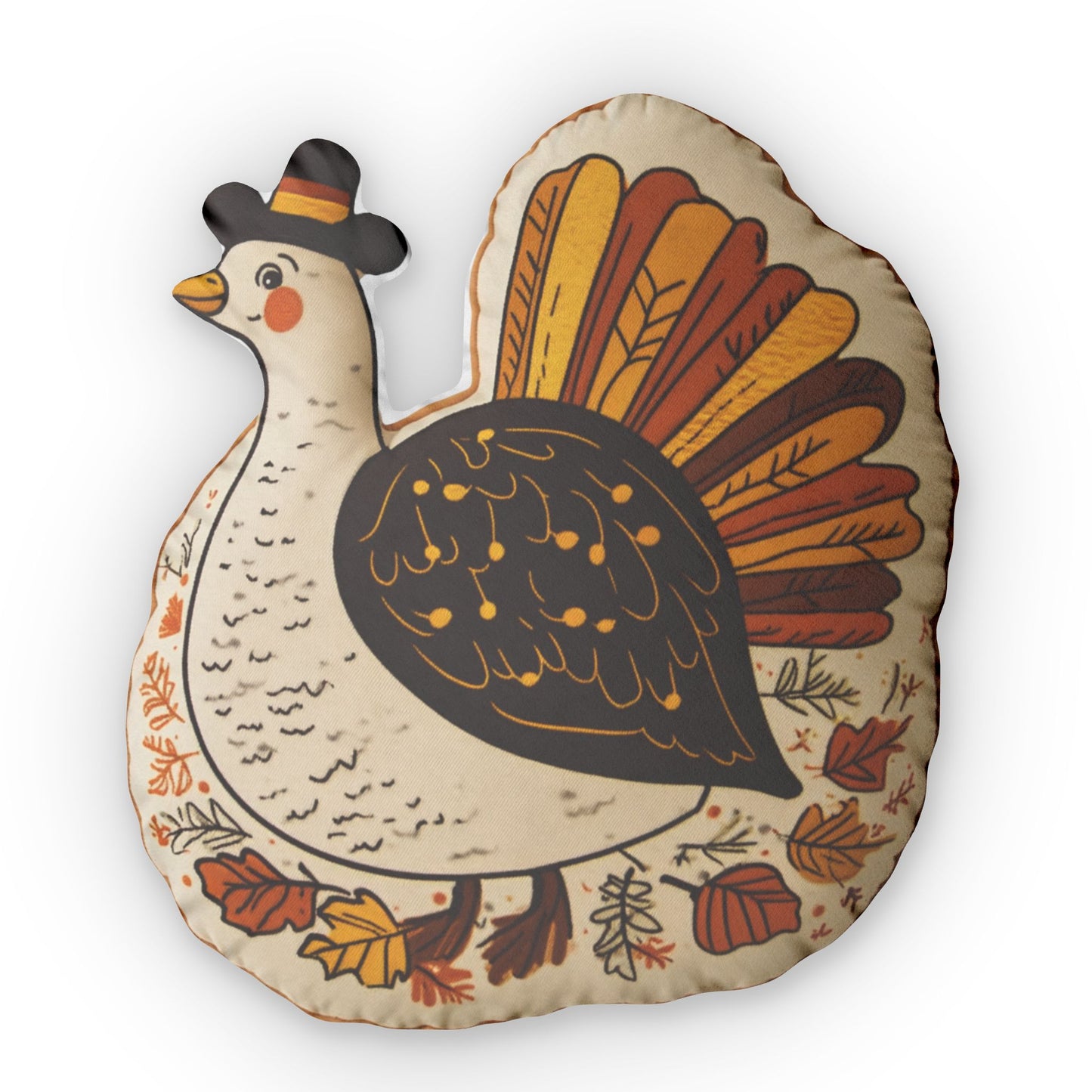 Thanksgiving Turkey Plush Shaped Pillow - Fall Decor Accent Cushion